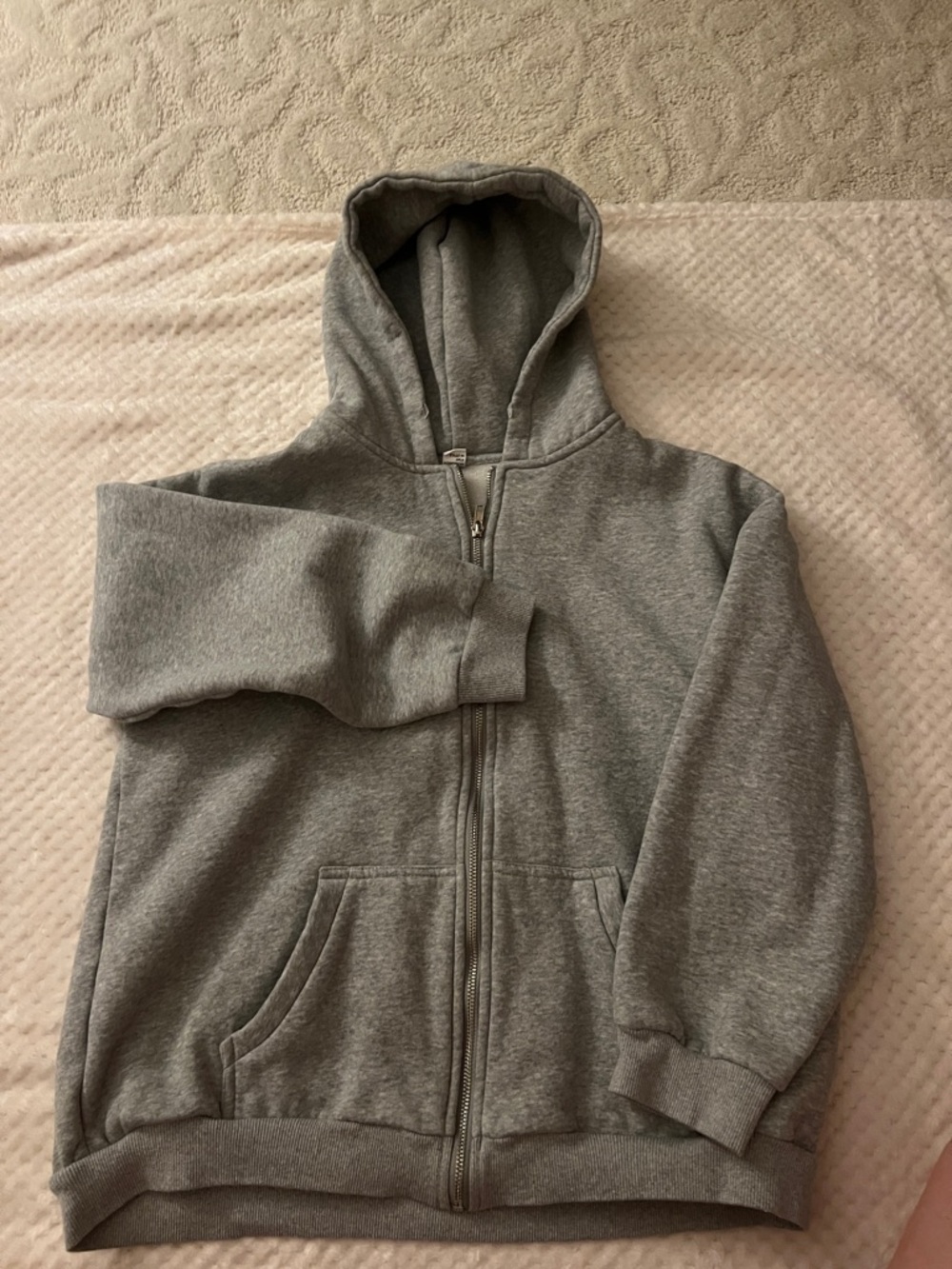 Classic Grey Full-Zip Hoodie